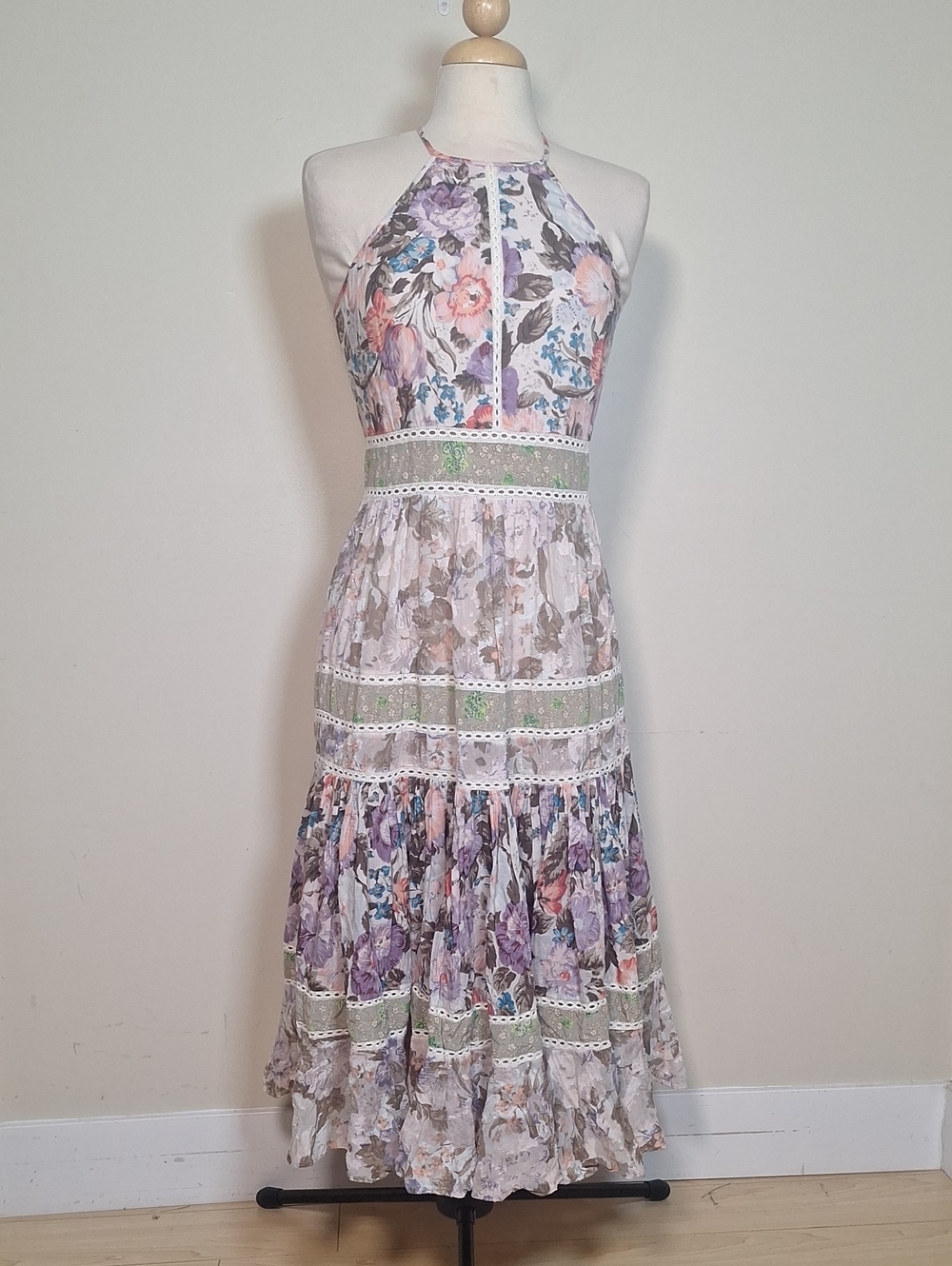 Rebecca Taylor Print Mix Midi Dress in Print Mix Combo Size 4 - Picture 4 of 11